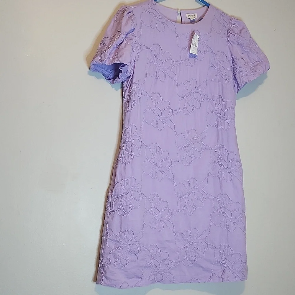 J. Crew Lavender Mini Dress with Puff Sleeves - Picture 9 of 14